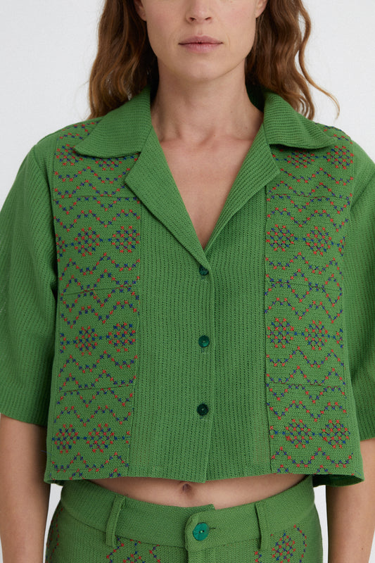 Juggle Patchwork Shirt Green