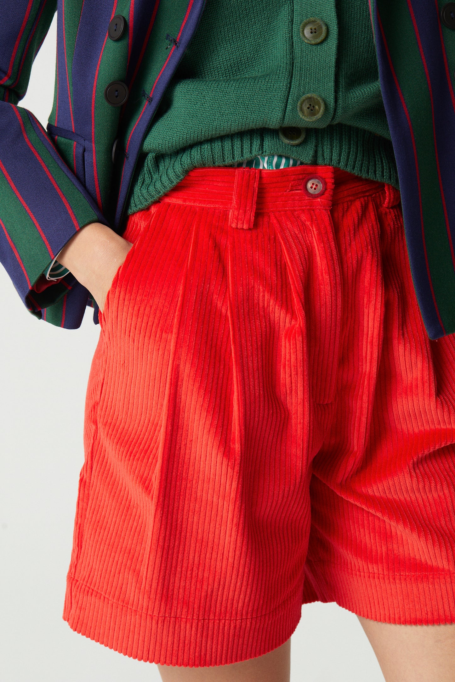 Corduroy Bermuda Red
