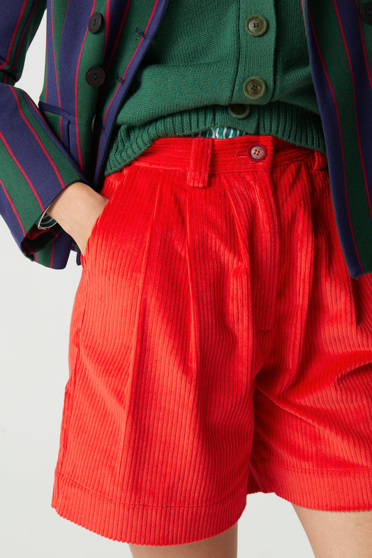 Corduroy Bermuda Red