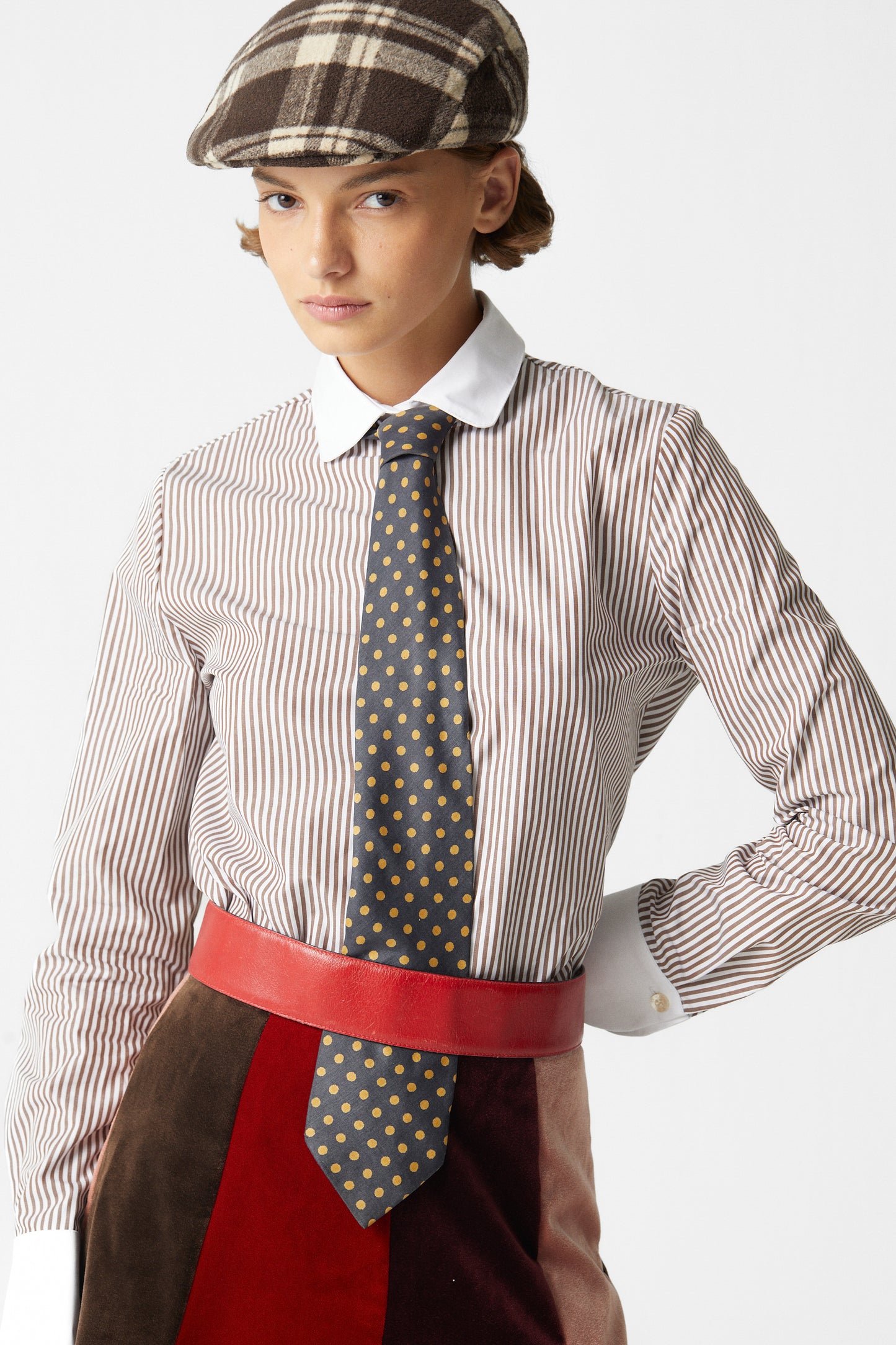 Shelby Shirt Striped Brown