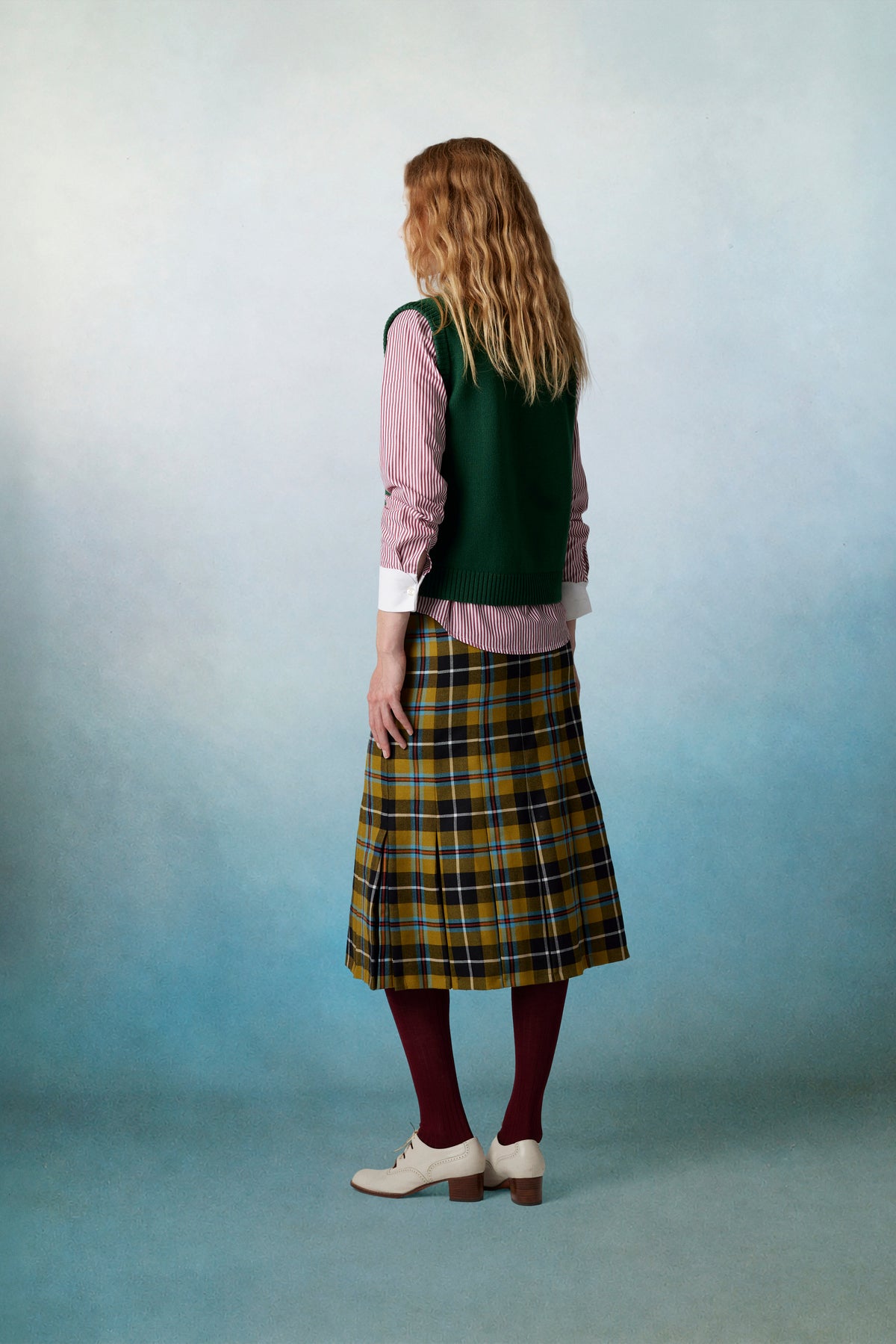 Grace Skirt Mustard Tartan 01