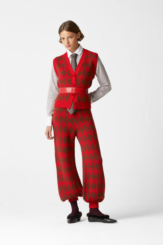 Arlequín Knit Pants Red