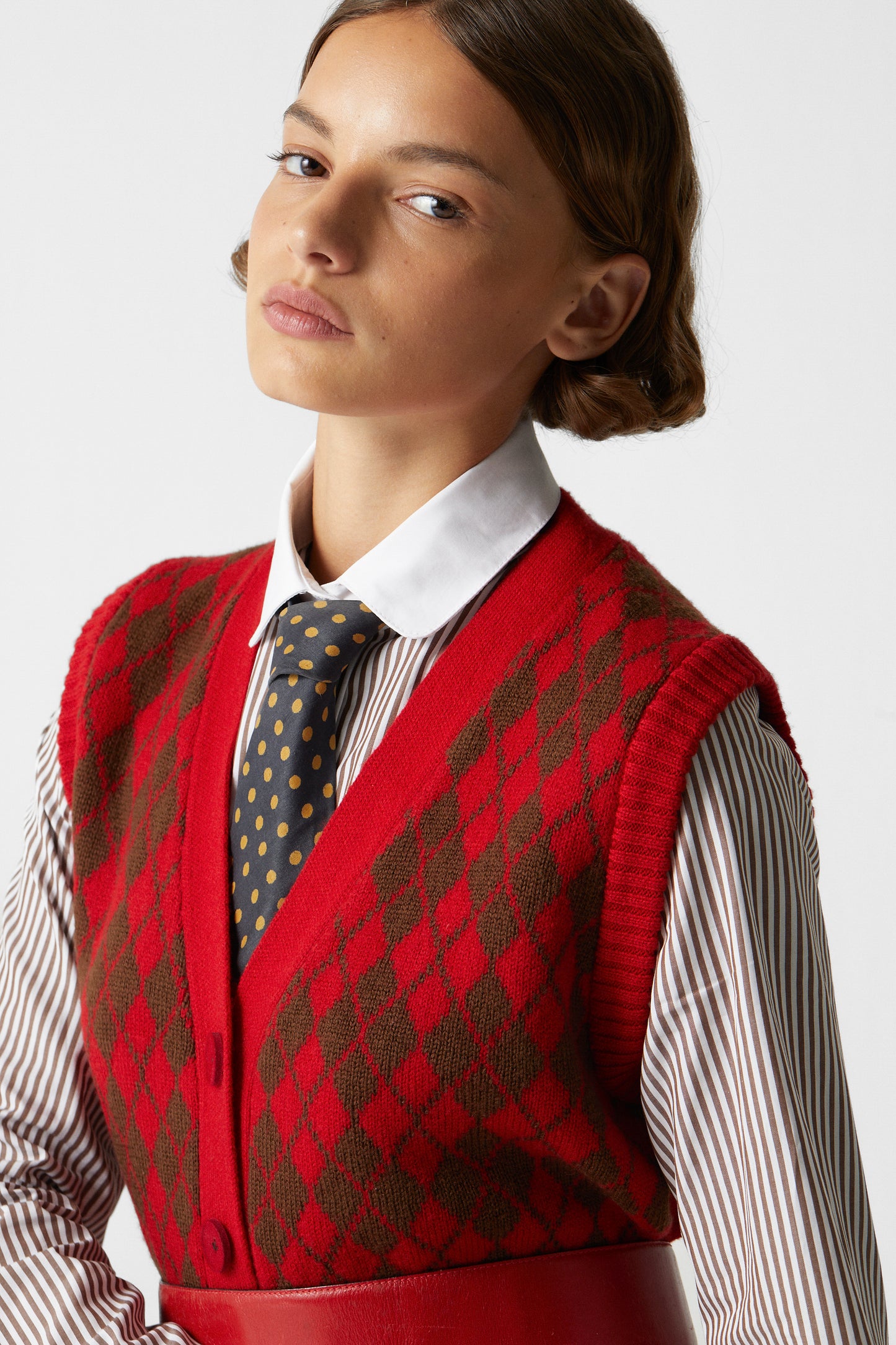 Arlequín Knit Vest Red