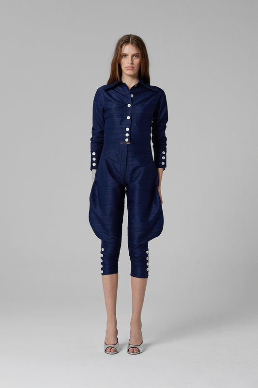 Cleo Pants Silk Navy