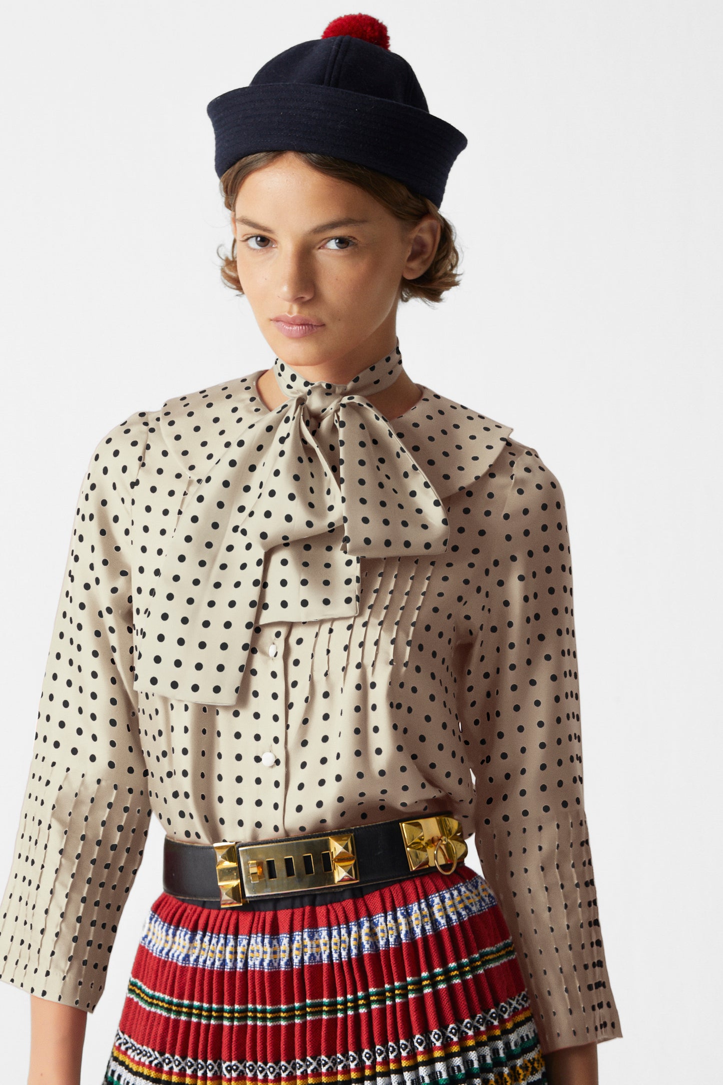 Twilly Polka Dots Silk White