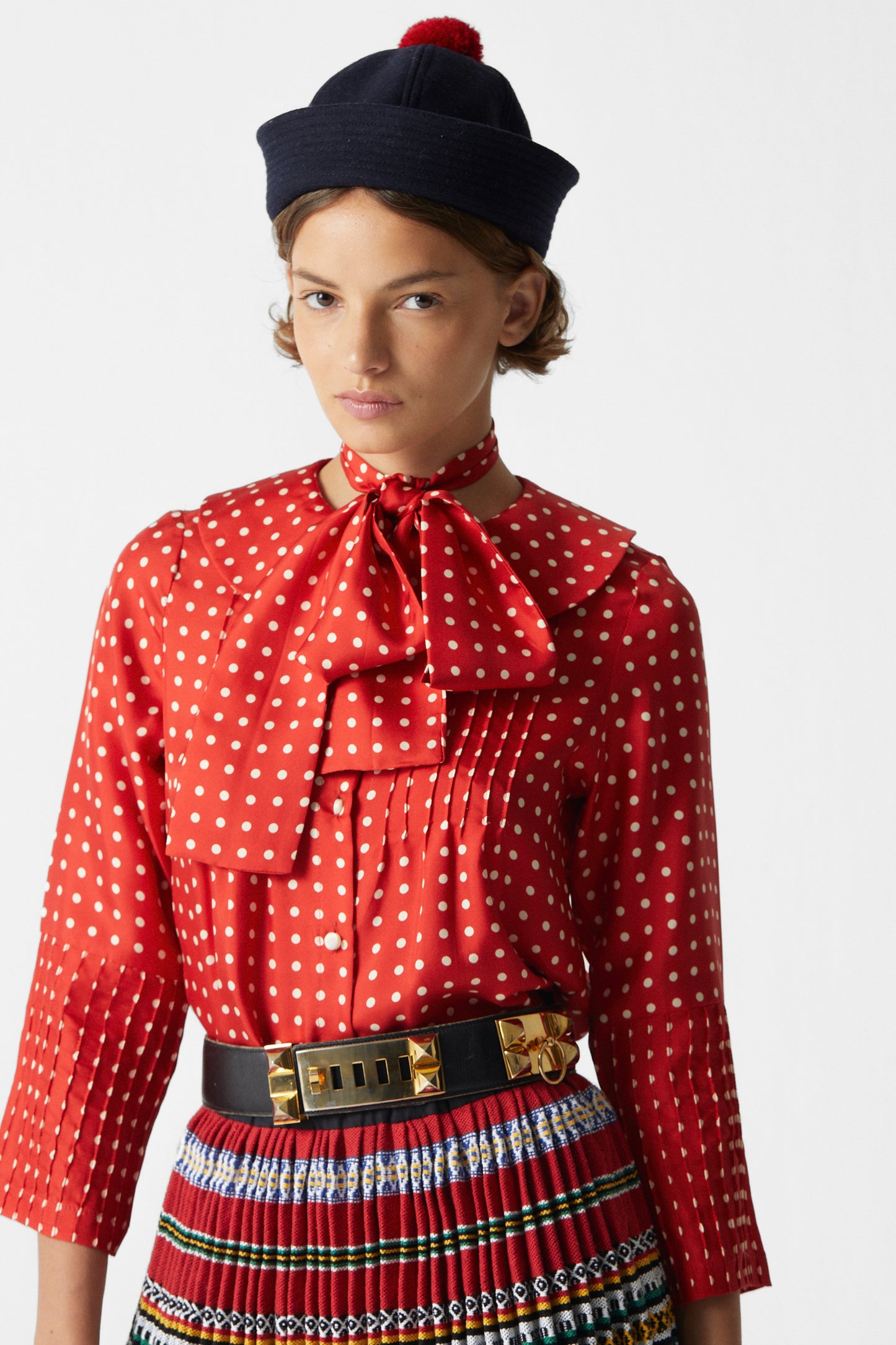 Twilly Polka Dots Silk Red
