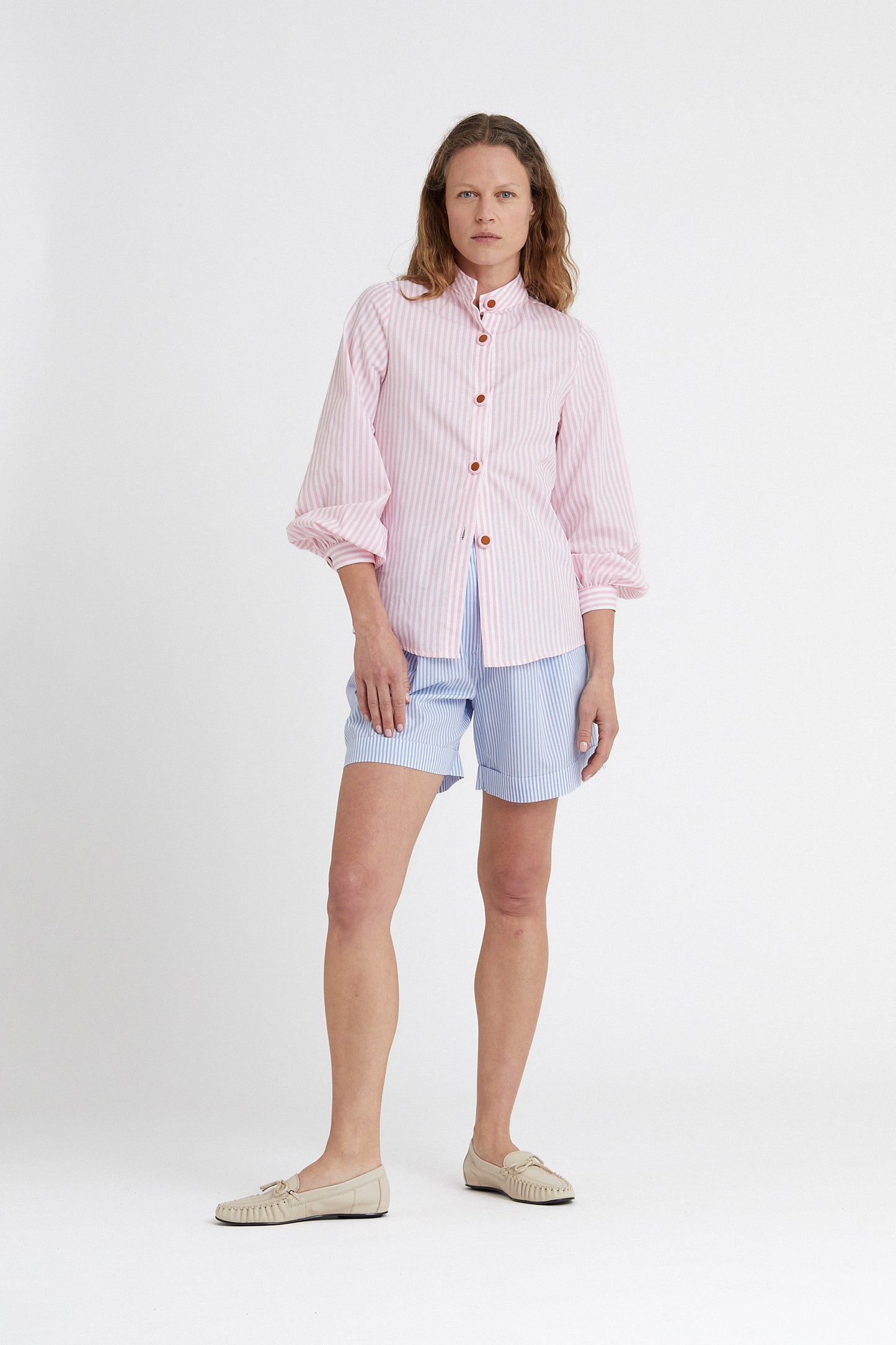 Striped Bermudas Celeste