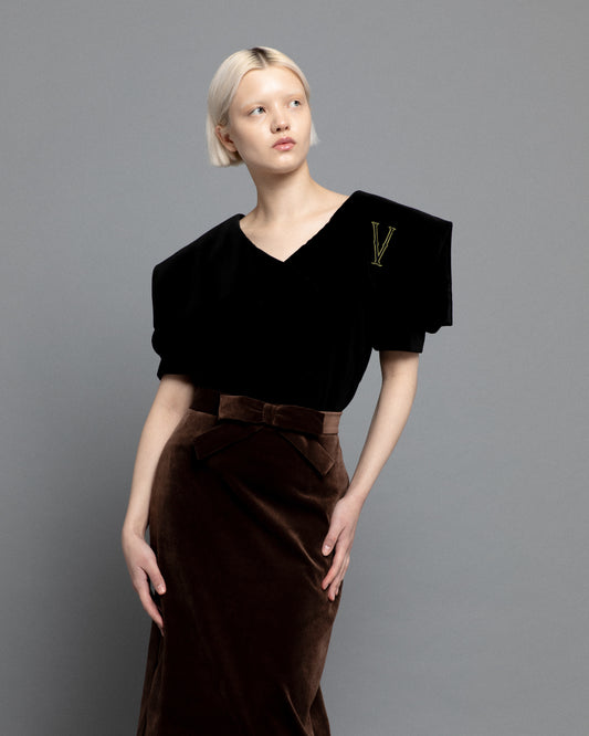 Cabaret Shirt Velvet Black