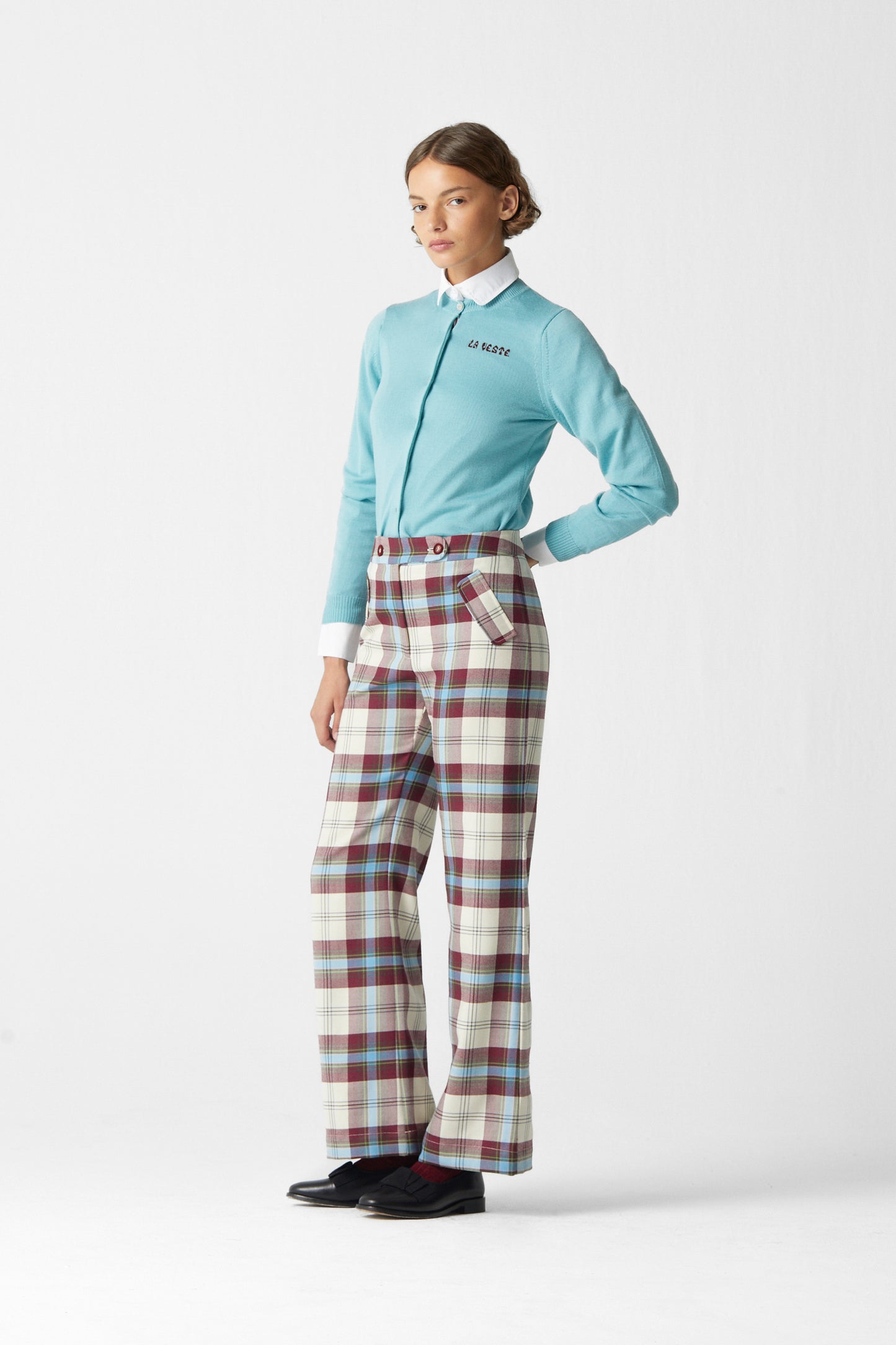 Jockey Pants Tartan Celeste