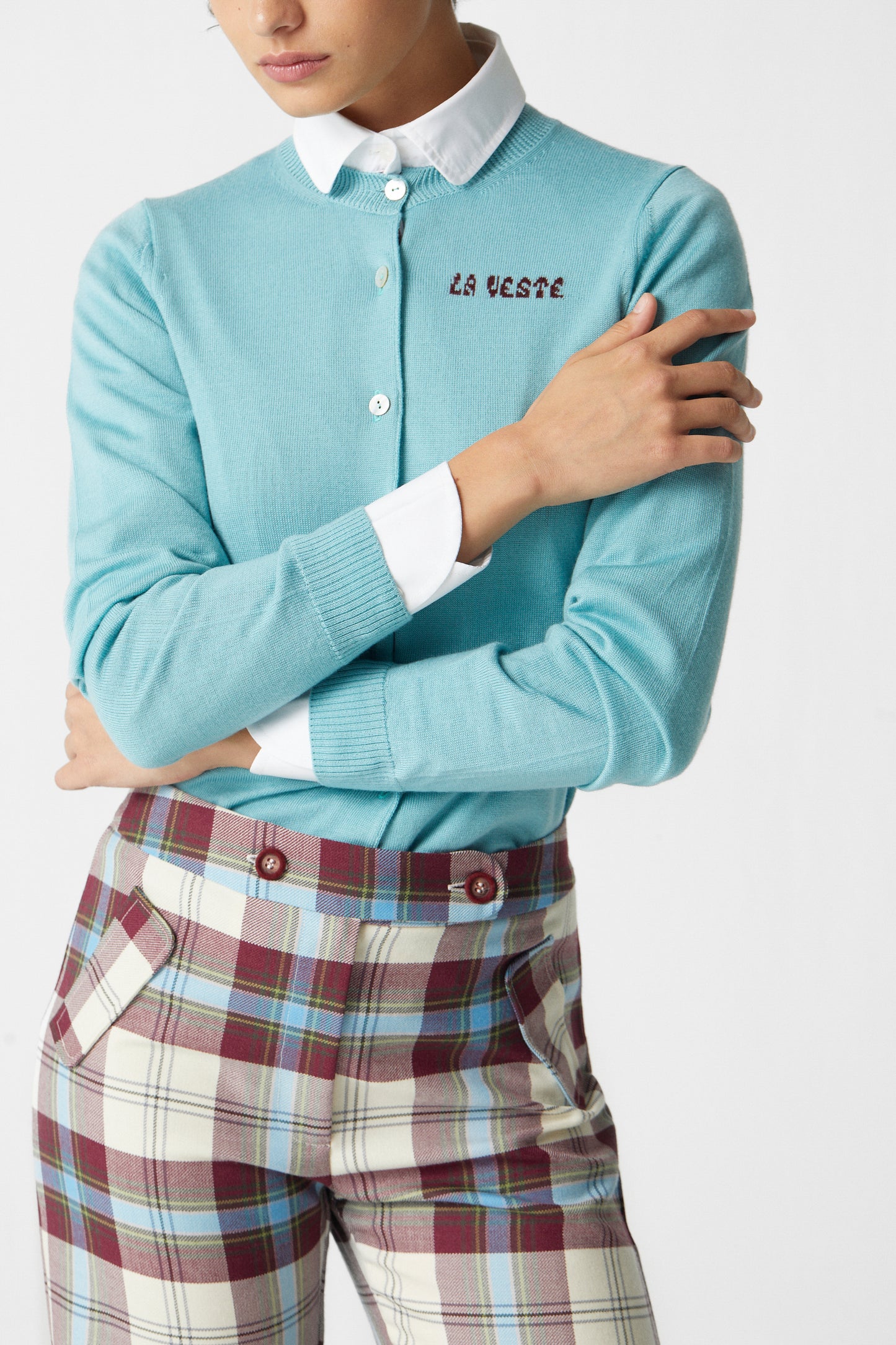 Jockey Pants Tartan Celeste