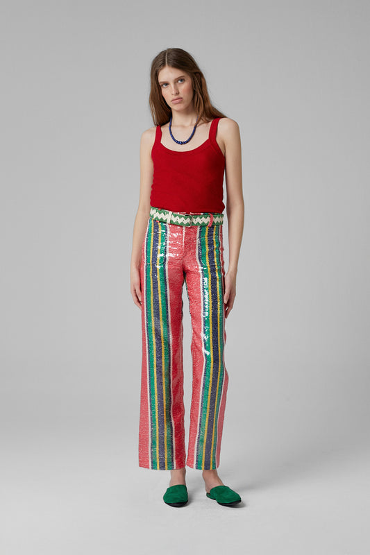 Pippi Sequin Pants Red