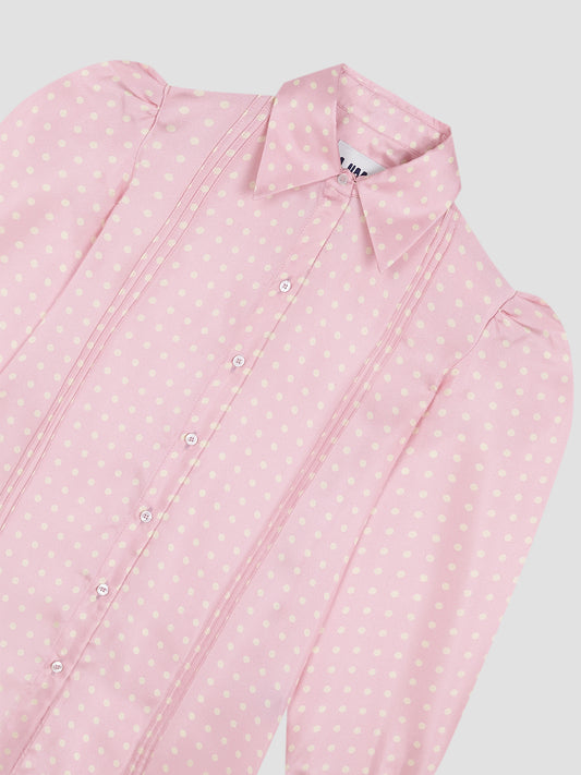 Gina Dots Silk Shirt Pink