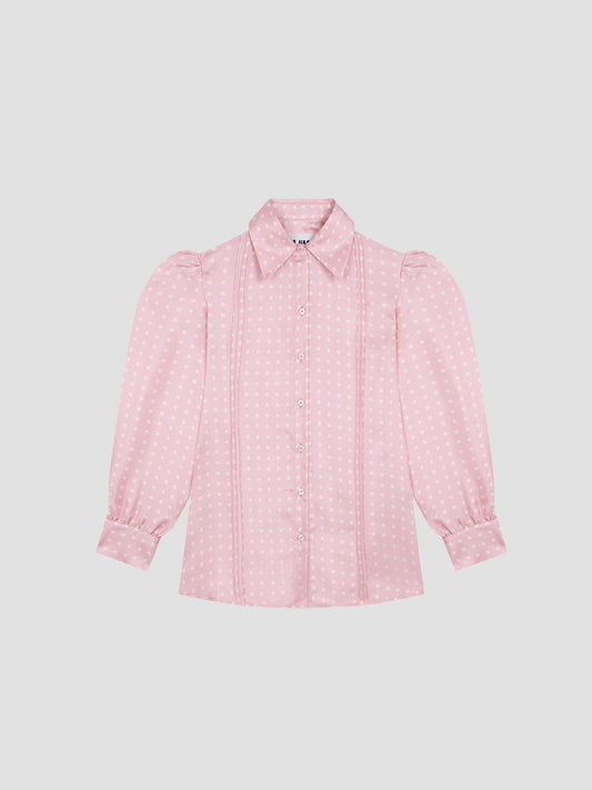 Gina Dots Silk Shirt Pink