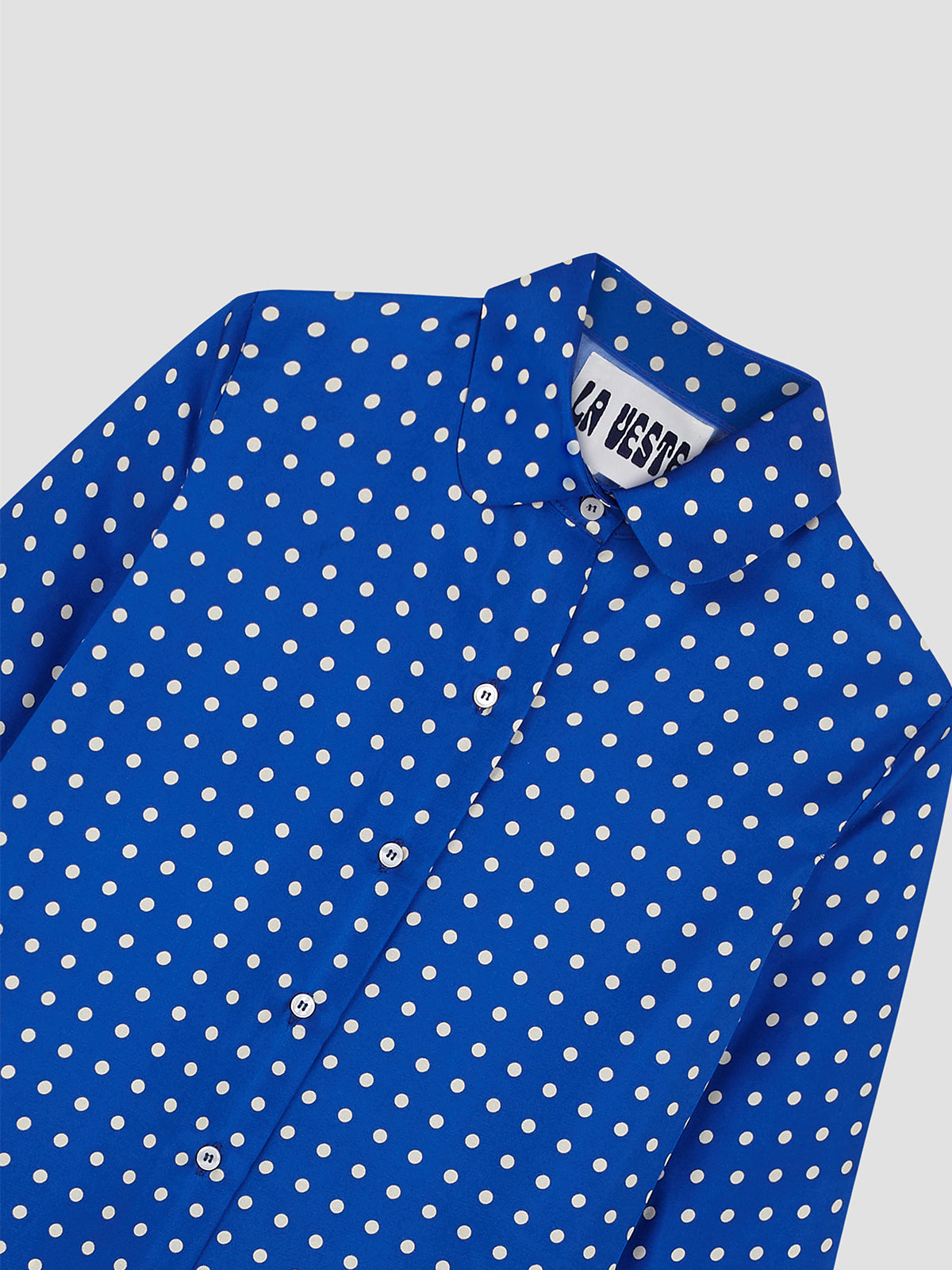 Shelby Silk Polka Dots Shirt Blue