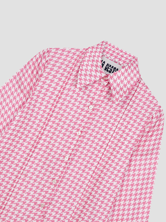 Gina Silk Shirt Check Pink