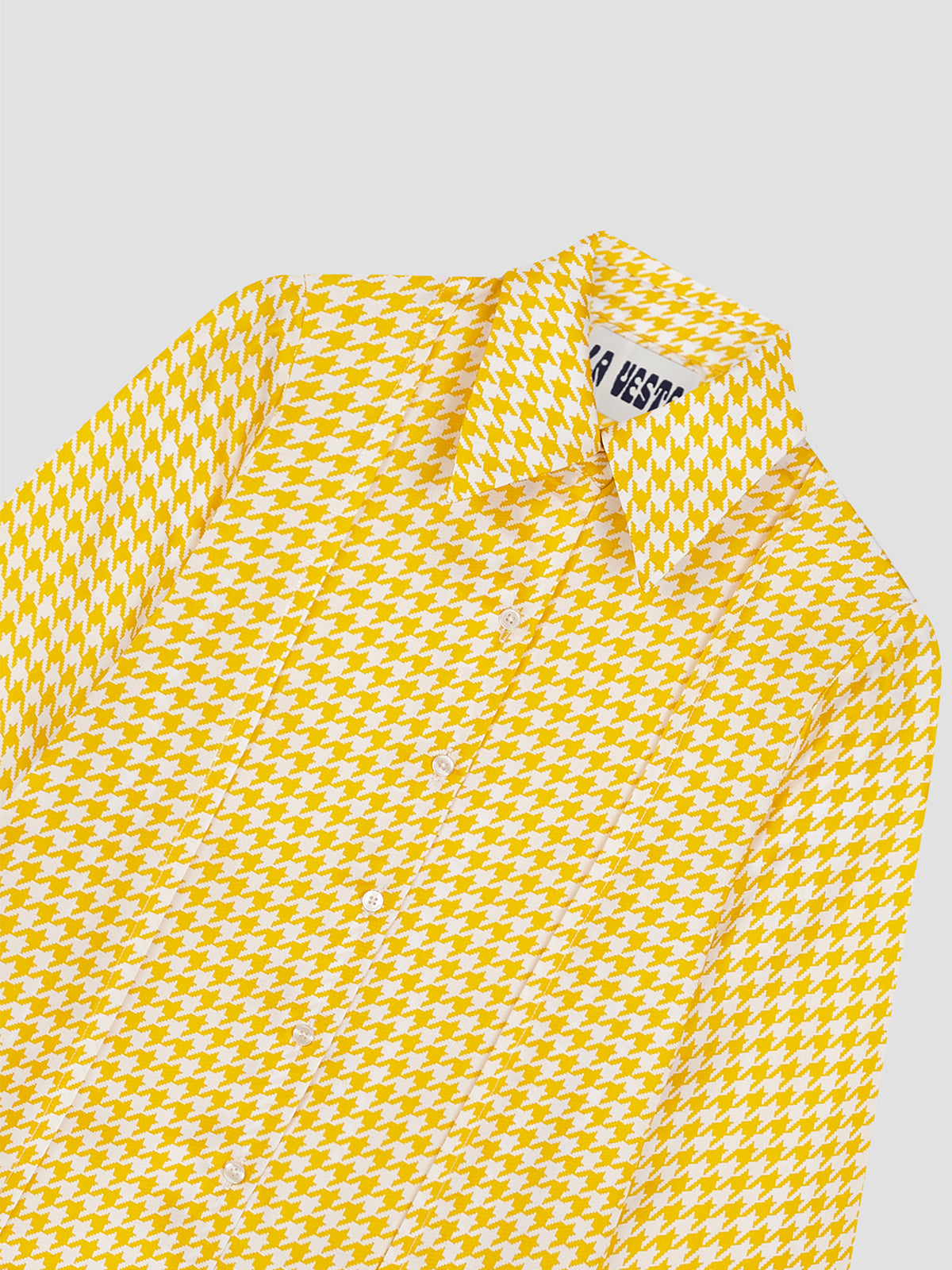 Gina Silk Shirt Check Yellow