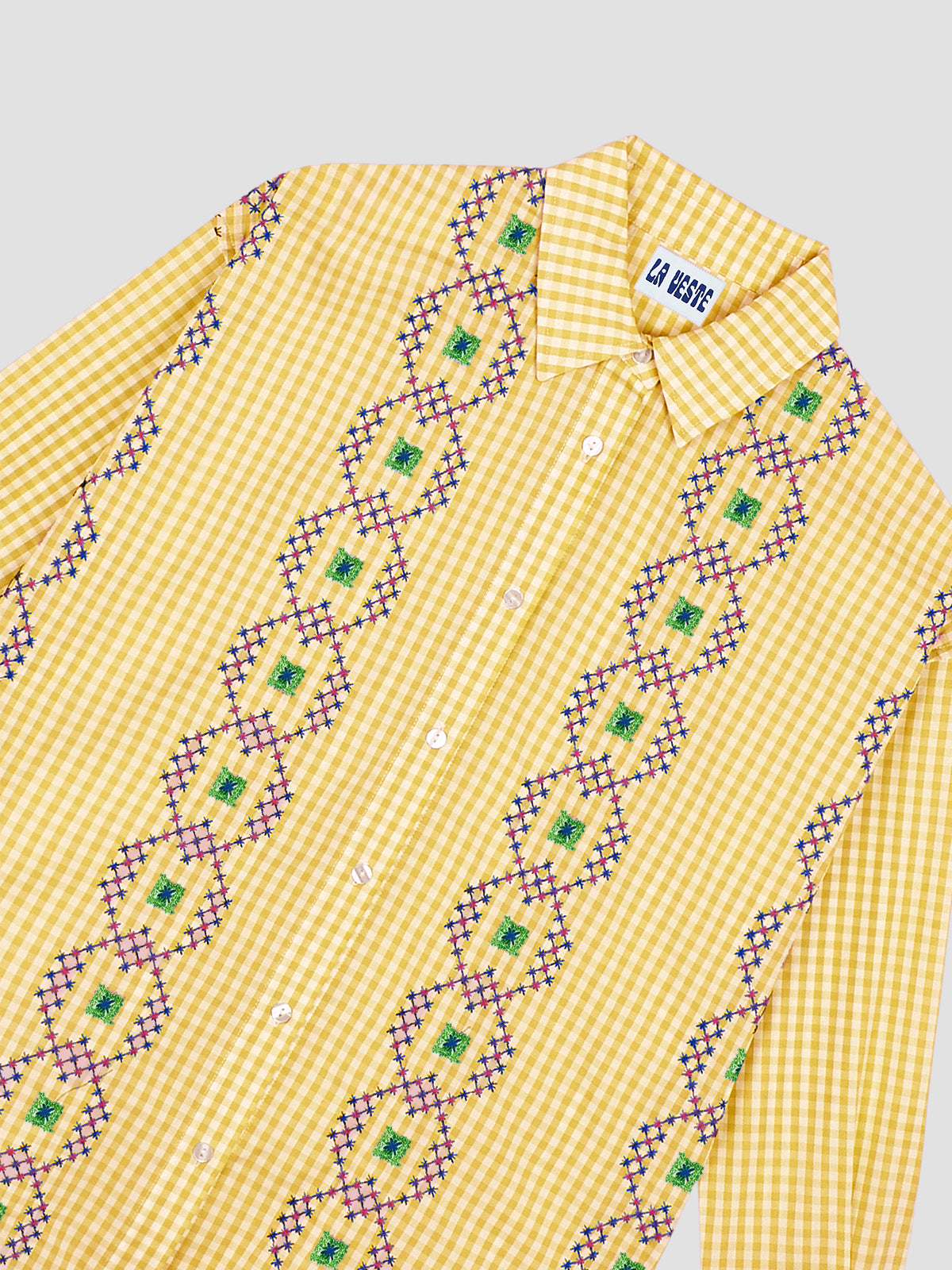 Punto De Cruz Shirt Vichy Yellow