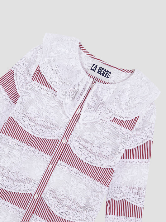 Santa Maria Red Striped Shirt