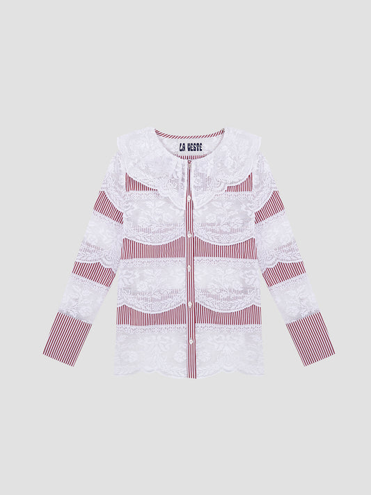 Santa Maria Red Striped Shirt