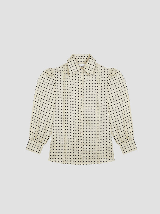 Gina Dots Silk Shirt Off White