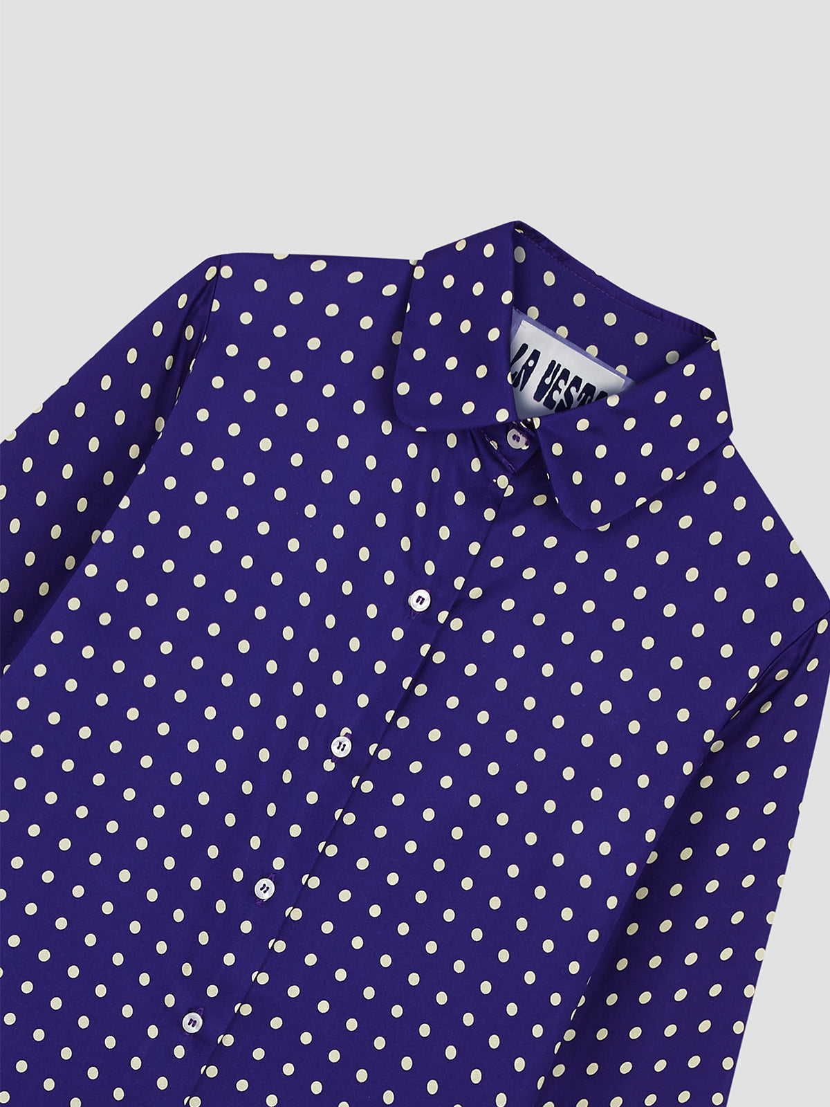 Shelby Silk Polka Dots Shirt Purple