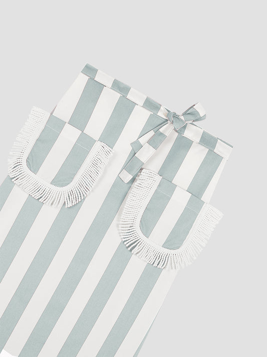Fringed Parasol Apron Celeste