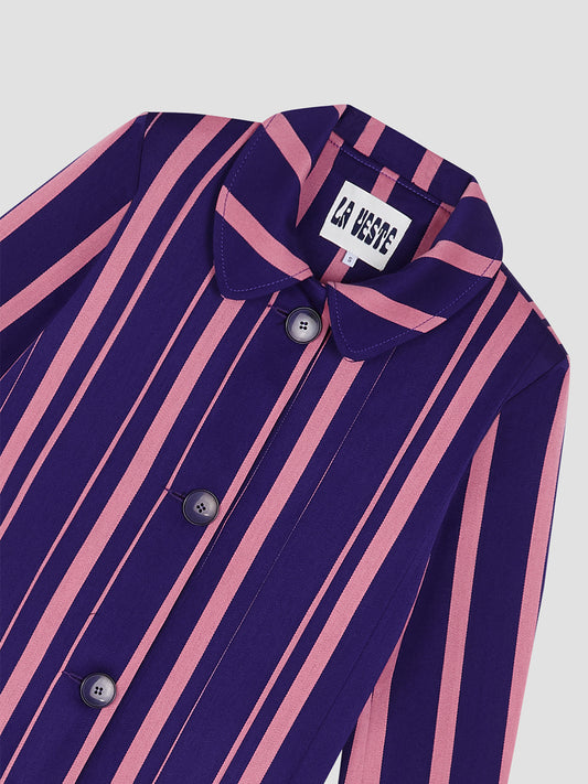 Agatha Coat Striped Purple