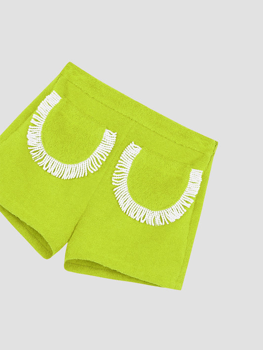 Carambola Shorts Fringed Lime