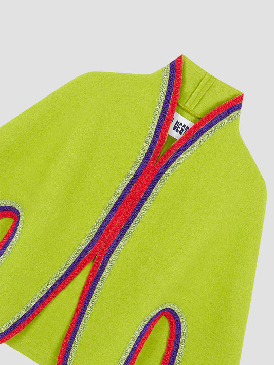 Candy Lime Wool Cape