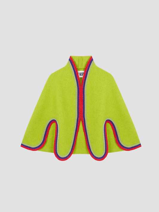 Candy Lime Wool Cape