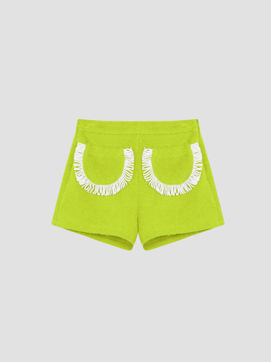 Carambola Shorts Fringed Lime