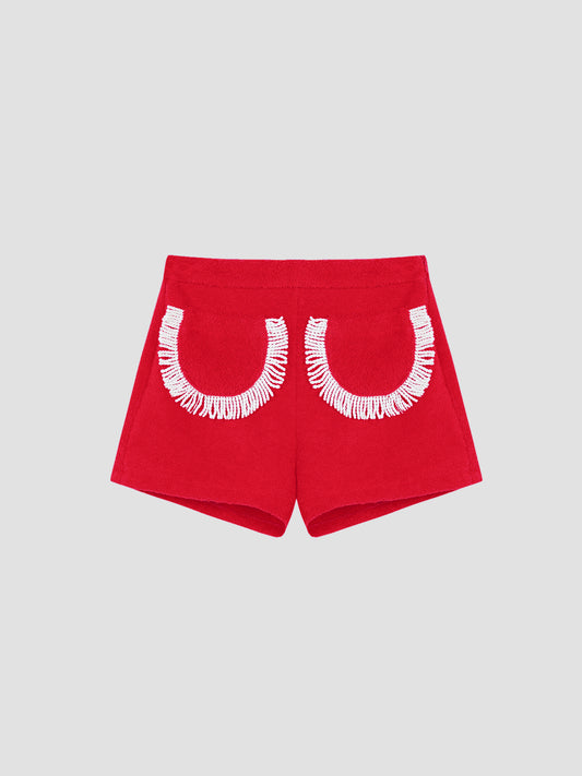 Carambola Shorts Fringed Red