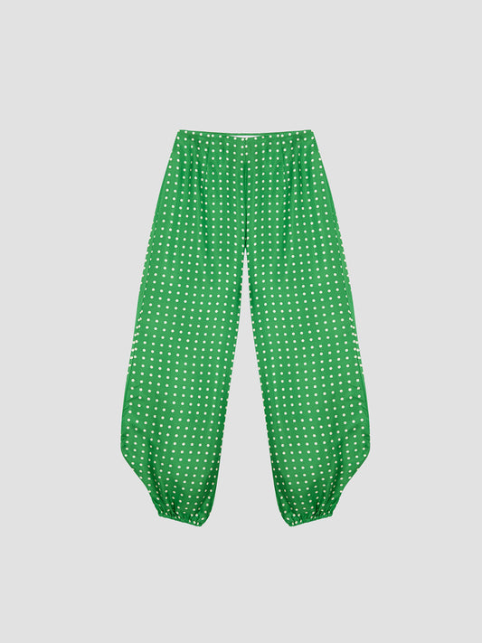 Boogie Silk Dots Pants Green