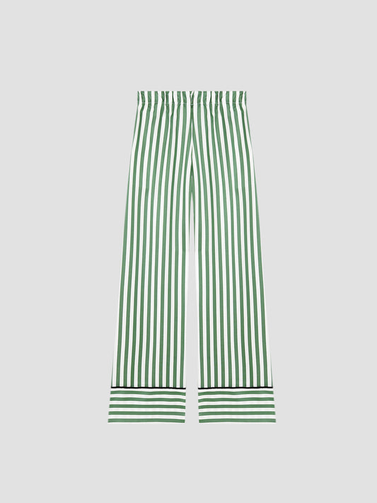 Green striped pyjama with blue lining