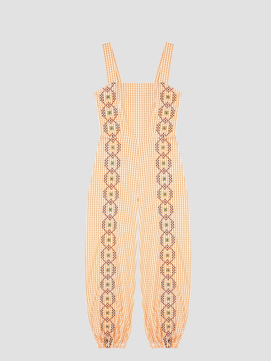 Balloon Punto De Cruz Jumpsuit Yellow