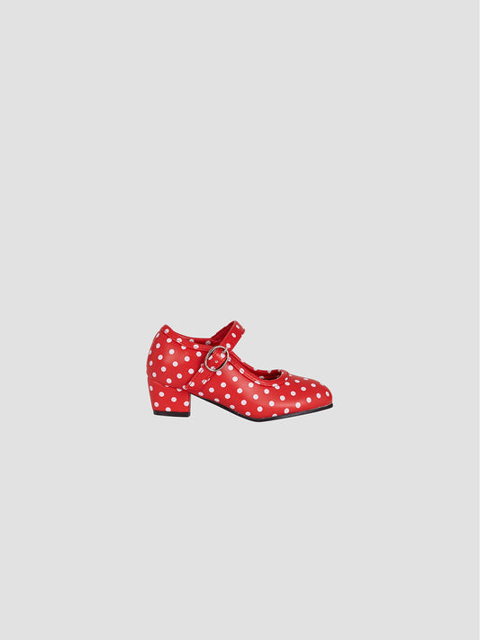 Flamenca Mini Heels Red Polka Dots