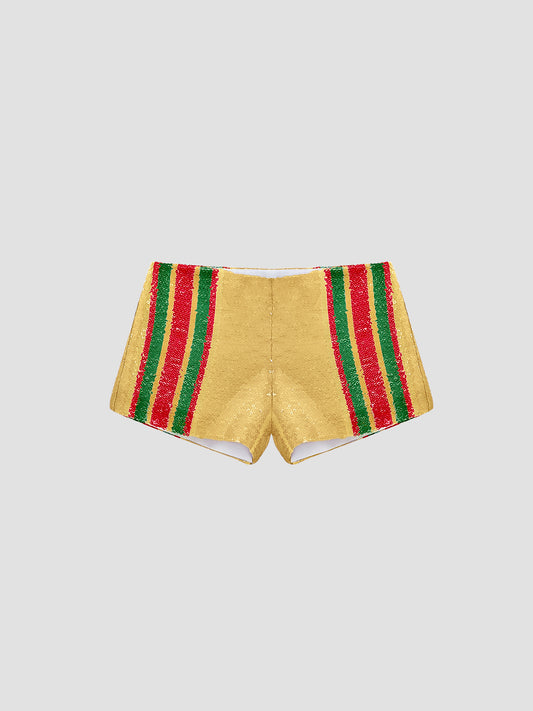 Pippi Sequin Shorts Mustard
