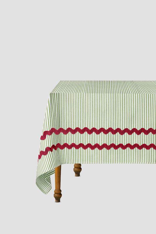 Tablecloth Vertical Striped Green