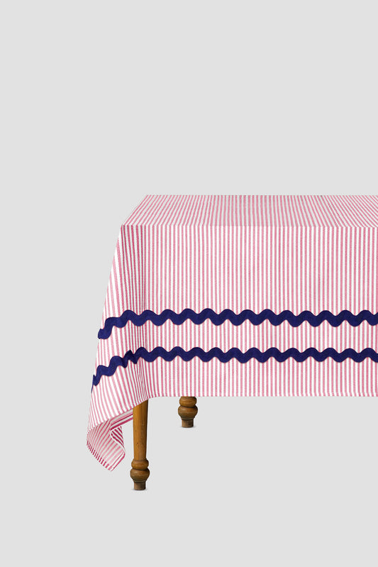 Tablecloth Vertical Striped Pink