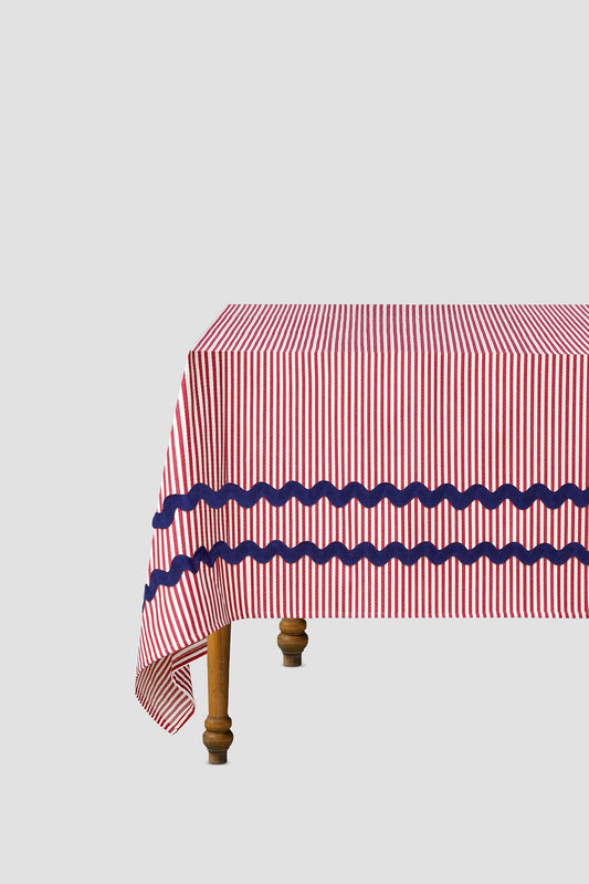 Tablecloth Vertical Striped Red