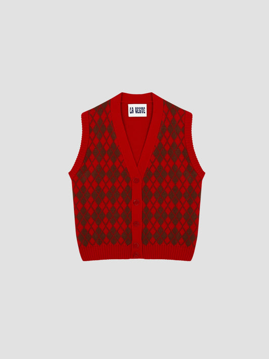 Arlequín Knit Vest Red