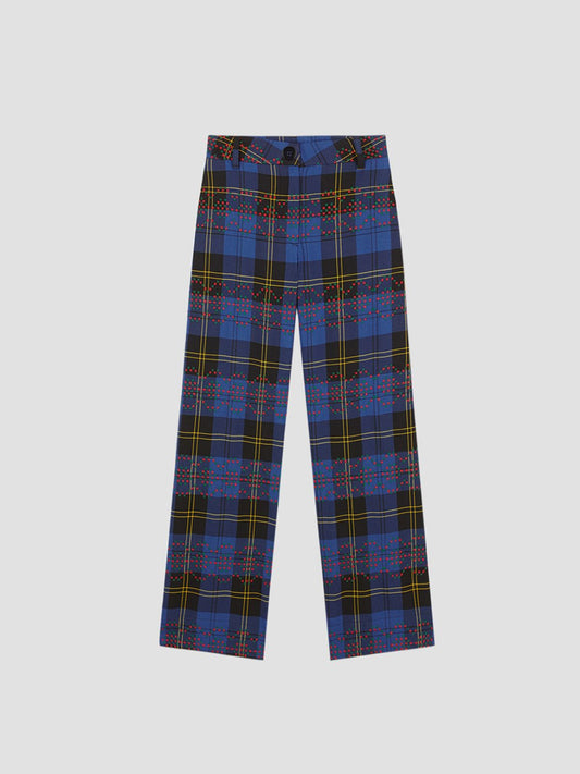 Punto De Cruz Pants Tartan Blue