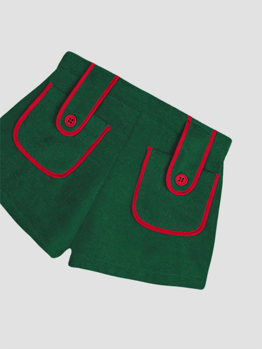 Carambola Towel Short Green and Red