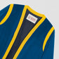 Blue and yellow velvet blazer