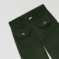 Dark green high waisted corduroy trousers. 