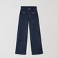 Navy high waisted corduroy trousers. 