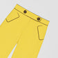 Yellow pique trousers with medium rise.