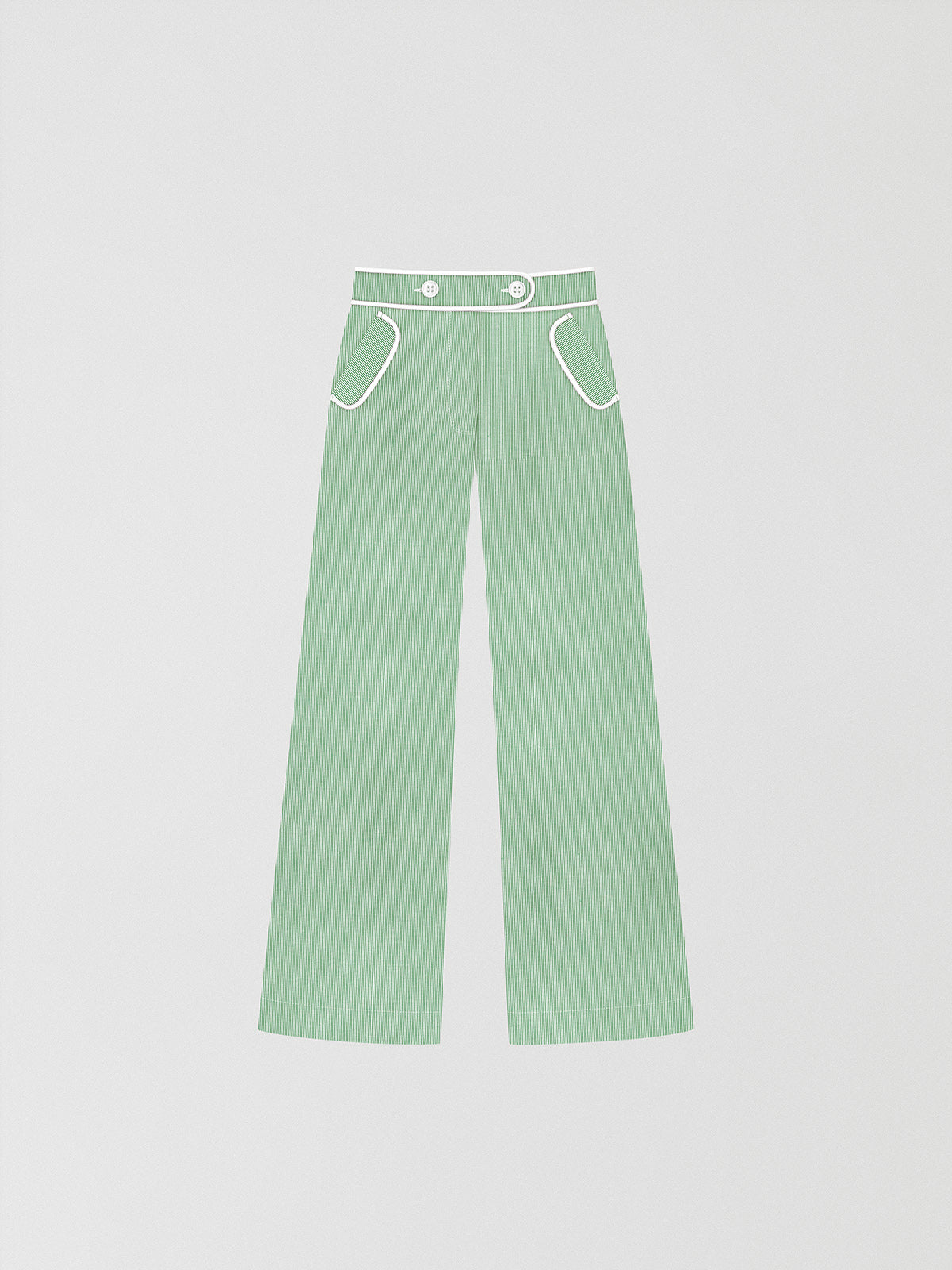 Fancy Stripe Pants Green