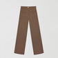 Brown high-waisted linen trousers with pockets