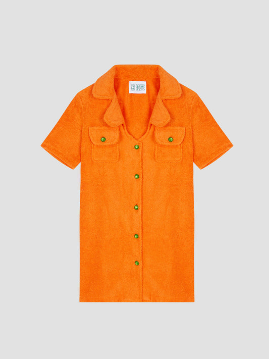 loto towel dress in orange contton